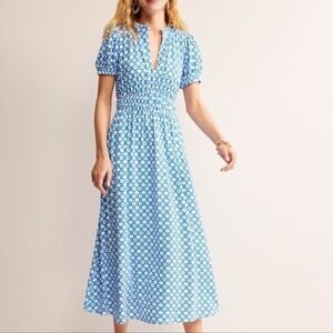 NWT Boden Blue Rosanna Jersey Midi Tea Dress US 20 22 R